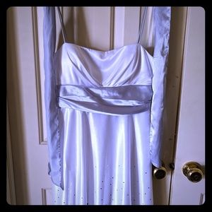 Spaghetti strap satin sparkle dress